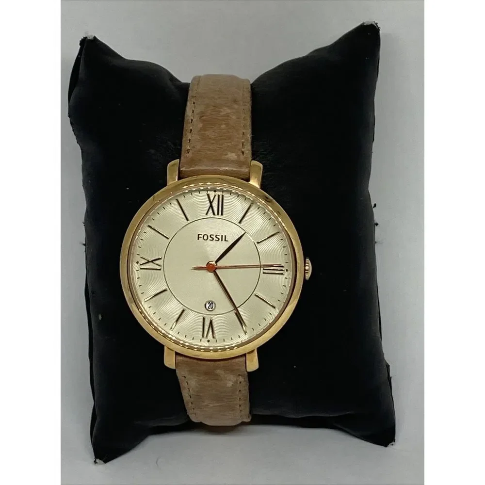 Fossil Jacqueline ES3487 Women's Beige Leather Analog Dial Quartz Watch UC609